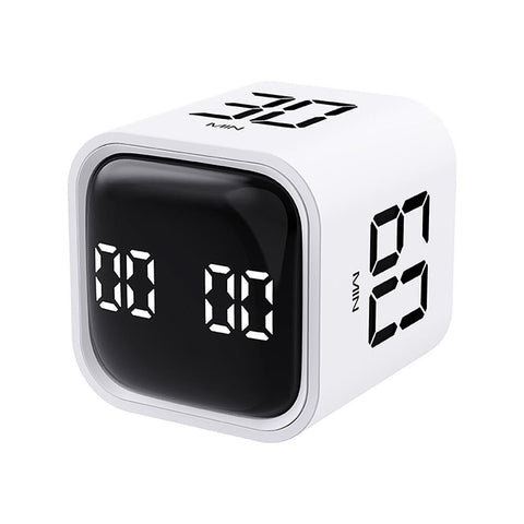 Cube Timer F4 Gravity Flip Rechargeable Countdown Clock LED Display White