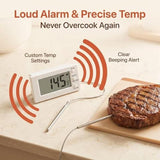 Digital Oven Cooking Thermometer ic Probe High Low Temp Alarm Baking Tool (White)
