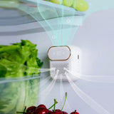 Mini Fridge Deodorizer Rechargeable Air Purifier for Refrigerator Wardrobe White