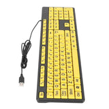 104 Keys Large Print USB Wired Keyboard, Computer Keyboard for Elderly Visually Impaired