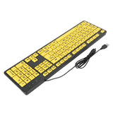 104 Keys Large Print USB Wired Keyboard, Computer Keyboard for Elderly Visually Impaired