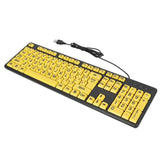 104 Keys Large Print USB Wired Keyboard, Computer Keyboard for Elderly Visually Impaired