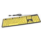 104 Keys Large Print USB Wired Keyboard, Computer Keyboard for Elderly Visually Impaired