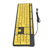 104 Keys Large Print USB Wired Keyboard, Computer Keyboard for Elderly Visually Impaired
