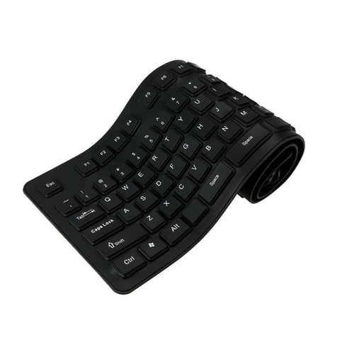 108 Keys USB Silicone Flexible Keyboard, Waterproof Wired Keyboard Silent Keys(black)