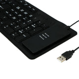 108 Keys USB Silicone Flexible Keyboard, Waterproof Wired Keyboard Silent Keys(black)
