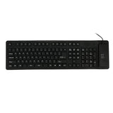 108 Keys USB Silicone Flexible Keyboard, Waterproof Wired Keyboard Silent Keys(black)