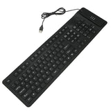 108 Keys USB Silicone Flexible Keyboard, Waterproof Wired Keyboard Silent Keys(black)