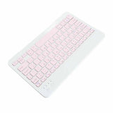 10 Inch Bluetooth Keyboard and Mouse Combo, Ultra Thin Quiet USB Charging DPI Adjustable(Pink)