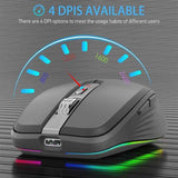 2.4G+BT5.1 Dual-mode Wireless Gaming M,Ergonomic Design 4-gear Adjustable DPI(Black) In Australia - Darrahopens