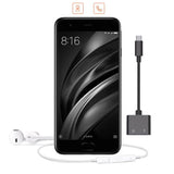 2-in-1 USB-C Charging 3.5mm Audio Adapter Converter For Type-C Android Smartphones(Silver)