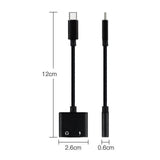 2-in-1 USB-C Charging 3.5mm Audio Adapter Converter For Type-C Android Smartphones(Silver)