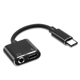 2-in-1 USB-C Charging 3.5mm Audio Adapter Converter For Type-C Android Smartphones(Silver)