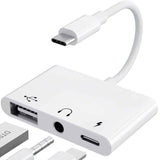3-in-1 USB-C Adapter Fast Charging Lightning & 3.5mm Audio Port Multi Function Converter In Australia - Darrahopens