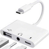 3-in-1 USB-C Adapter Fast Charging Lightning & 3.5mm Audio Port Multi Function Converter In Australia - Darrahopens