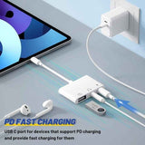 3-in-1 USB-C Adapter Fast Charging Lightning & 3.5mm Audio Port Multi Function Converter In Australia - Darrahopens