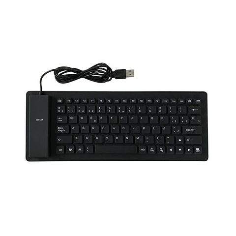 84 Key Spanish USB Wired Foldable Silicone Keyboard Waterproof for PC Laptop