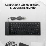 84 Key Spanish USB Wired Foldable Silicone Keyboard Waterproof for PC Laptop