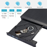 External CD Drive USB 3.0 Slim DVD Burner High Speed Data Transfer for Laptop Desktop Black