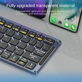 Foldable Keyboard F69 Transparent Bluetooth Keyboard Triple Device Connection