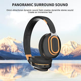 H7 Foldable Bluetooth Stereo Headphones Subwoofer Support TF Card Type-C Charging Wireless Earphones - Black