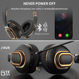 H7 Foldable Bluetooth Stereo Headphones Subwoofer Support TF Card Type-C Charging Wireless Earphones - Black