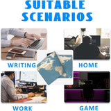 Large 80x30x0.2cm World Map Desk Mat, Non Slip Stitched Edge Keyboard Mouse Pad for Off Home