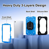Tablet Protective Case Rotating Shockproof Silicone Cover for Galaxy Tab A9 8.7Inch Red Black