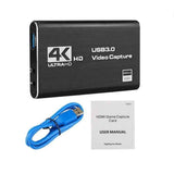 USB 3.0 Video Capture Card, High Resolution Game Live Stream Camera Recording Capture Adapter(Black) In Australia - Darrahopens