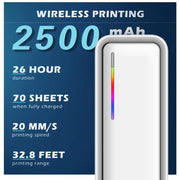 X9 A4 Inkless Thermal Printer USB + Bluetooth Portable Printer Gray