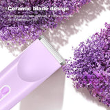 2-in-1 Electric Women's Shaver for Private Care, Bikini Trimmer, Painless & Wet/Dry, Rechargeable - Purple