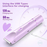 2-in-1 Electric Women's Shaver for Private Care, Bikini Trimmer, Painless & Wet/Dry, Rechargeable - Pink