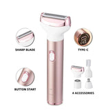 4-in-1 Electric Lady Shaver Kit for Women, Waterproof Bikini, Nose & Eyebrow Trimmer