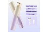 Ladies Dual Head Electric Shaver Full Body Hair Remover for Underarm Legs Purple