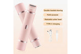 Ladies Dual Head Electric Shaver Full Body Hair Remover for Underarm Legs Purple