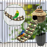 Hanging Coconut Shell Bird Nest With Ladder Cage Landscape Warm Bird House In Australia - Darrahopens