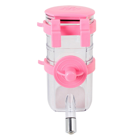 Hanging Pet Water Bottle 350ML Cage Mounted Feeder with Steel Ball Nozzle - Pink In Australia - Darrahopens