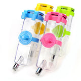 Hanging Pet Water Bottle 350ML Cage Mounted Feeder with Steel Ball Nozzle - Pink