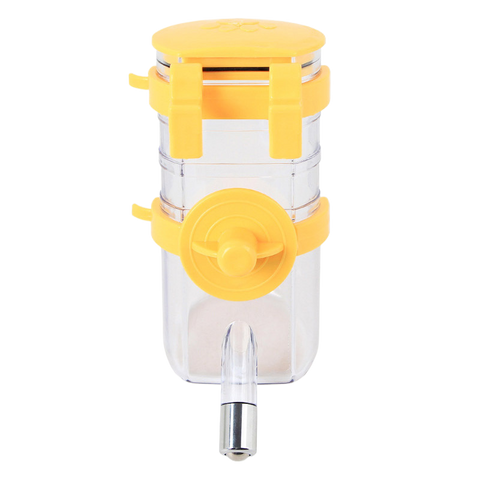 Hanging Pet Water Bottle 350ML Cage Mounted Feeder with Steel Ball Nozzle - Yellow In Australia - Darrahopens
