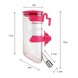 Hanging Pet Water Bottle 350ML Cage Mounted Feeder with Steel Ball Nozzle - Yellow