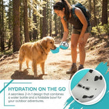 10oz Stainless Steel 2-in-1 Leakproof Dog Water Bottle with Bowl, Portable for Travel Walking Pink In Australia - Darrahopens