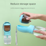 2-in-1 Dog Water and Food Cup for Outdoor Use Portable Detachable 550ML Water Food Cup White