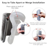 2-Pack Cat Wall Corner Brush Self-Grooming Massage Toy for Cats Grey