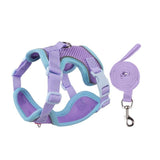 Cat Harness Leash Set, Escape-Proof Reflective Air Mesh Vest for Cats Dogs Walking - M