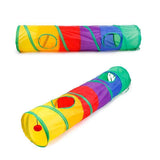 Collapsible Cat Tunnel Toy, Colourful 115x25cm, Interactive Play for Kitty