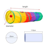 Collapsible Cat Tunnel Toy, Colourful 115x25cm, Interactive Play for Kitty