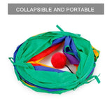 Collapsible Cat Tunnel Toy, Colourful 115x25cm, Interactive Play for Kitty