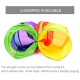 Collapsible Cat Tunnel Toy, Colourful 115x25cm, Interactive Play for Kitty