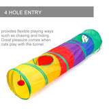 Collapsible Cat Tunnel Toy, Colourful 115x25cm, Interactive Play for Kitty