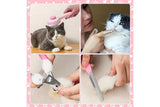 Pet Grooming Kit 8 Piece Nail Clipper File Deshedding Brush Flea Comb Toothbrush - Pink